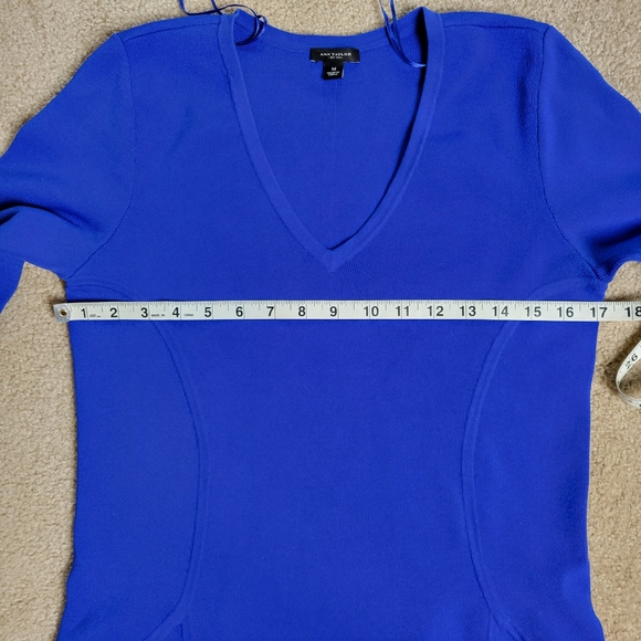 Ann Taylor Royal Blue Body Con Sweater Dress SZ M - Picture 13 of 16